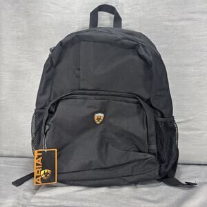 Ariat Backpack Black 17” laptop Multi Pocket Adjustable Nylon Straps Western